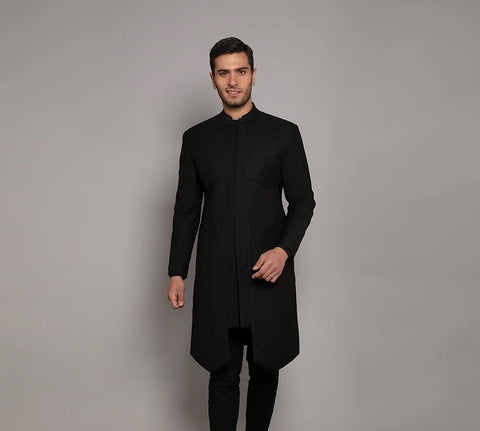 Achkan Set RJ253 Black THE HOUSE OF GOVINDA