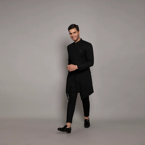 Achkan Set RJ218 Black THE HOUSE OF GOVINDA