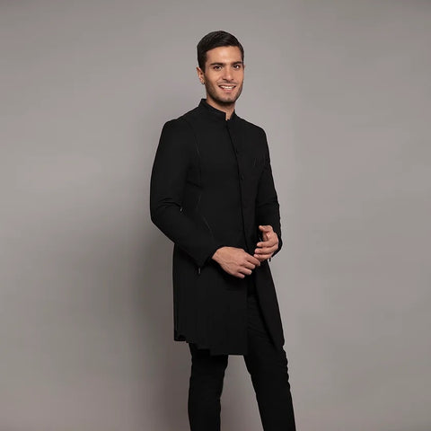 Achkan Set RJ164 Black THE HOUSE OF GOVINDA