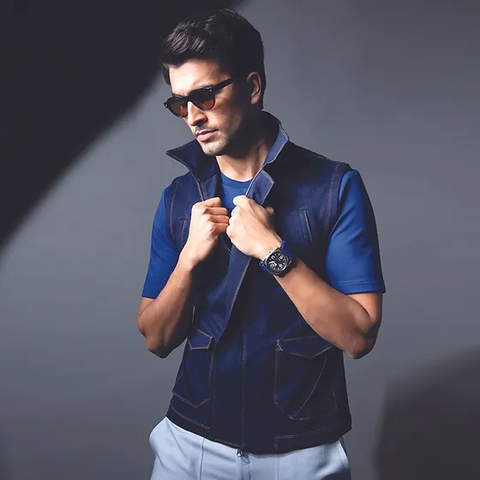 Waistcoat RJ193 Blue THE HOUSE OF GOVINDA