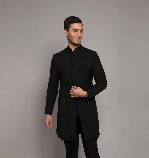 Achkan Set RJ164 Black THE HOUSE OF GOVINDA