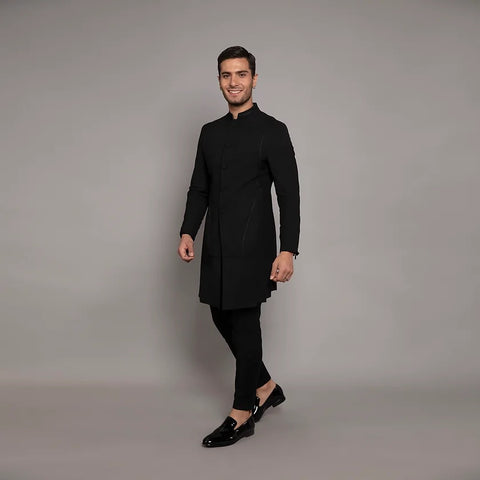 Achkan Set RJ164 Black THE HOUSE OF GOVINDA