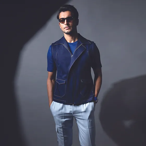 Waistcoat RJ193 Blue THE HOUSE OF GOVINDA