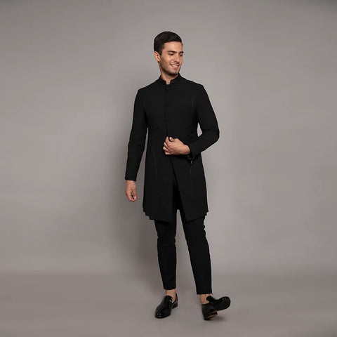 Achkan Set RJ164 Black THE HOUSE OF GOVINDA