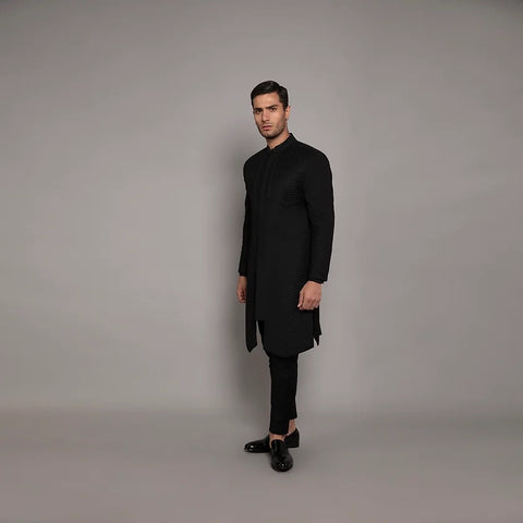 Achkan Set RJ253 Black THE HOUSE OF GOVINDA