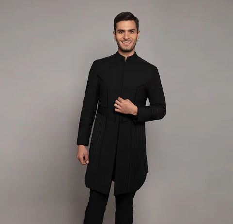 Achkan Set RJ214 Black THE HOUSE OF GOVINDA