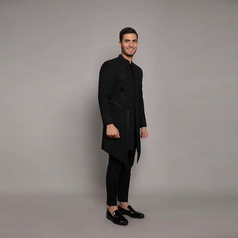 Achkan Set RJ218 Black THE HOUSE OF GOVINDA