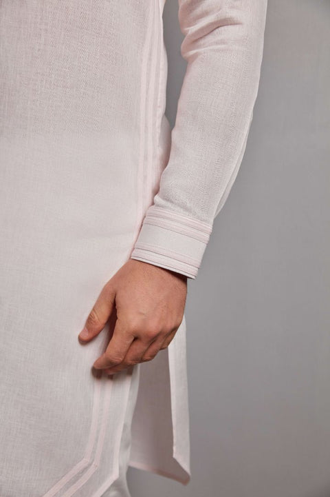 RS274-KURTA SET WITH STYLISED HEM AND TONE ON TONE FLAT PIPING DEATILS THE HOUSE OF GOVINDA