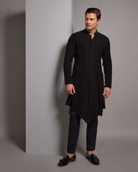 RS277-DRAPE KURTA SET WITH SYMMETRICAL FRONT PATTERN WITH CENTRE OPENING THE HOUSE OF GOVINDA
