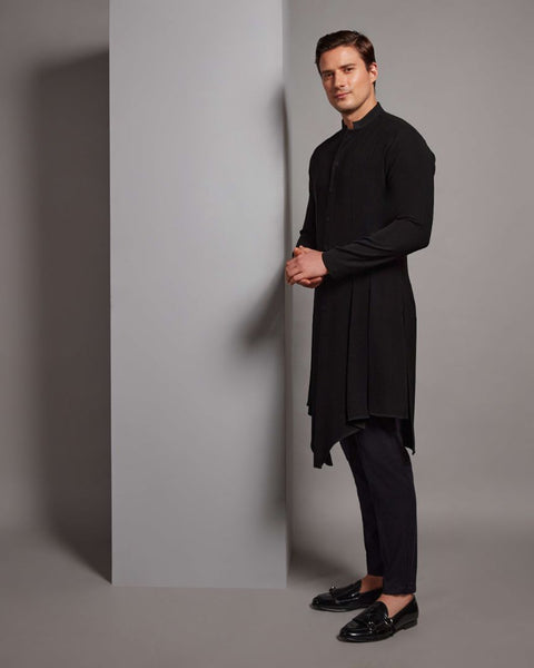 RS277-DRAPE KURTA SET WITH SYMMETRICAL FRONT PATTERN WITH CENTRE OPENING THE HOUSE OF GOVINDA