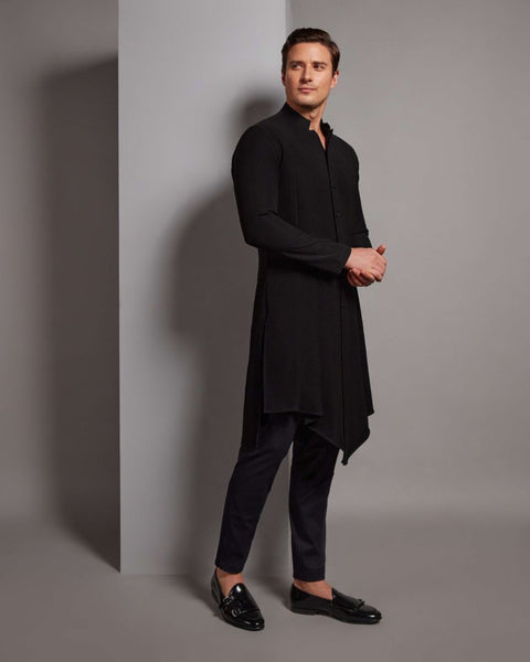 RS277-DRAPE KURTA SET WITH SYMMETRICAL FRONT PATTERN WITH CENTRE OPENING THE HOUSE OF GOVINDA