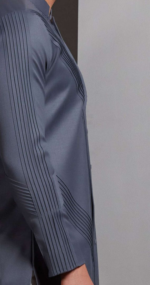 RS290-Grey Center Opening Kurta Set THE HOUSE OF GOVINDA
